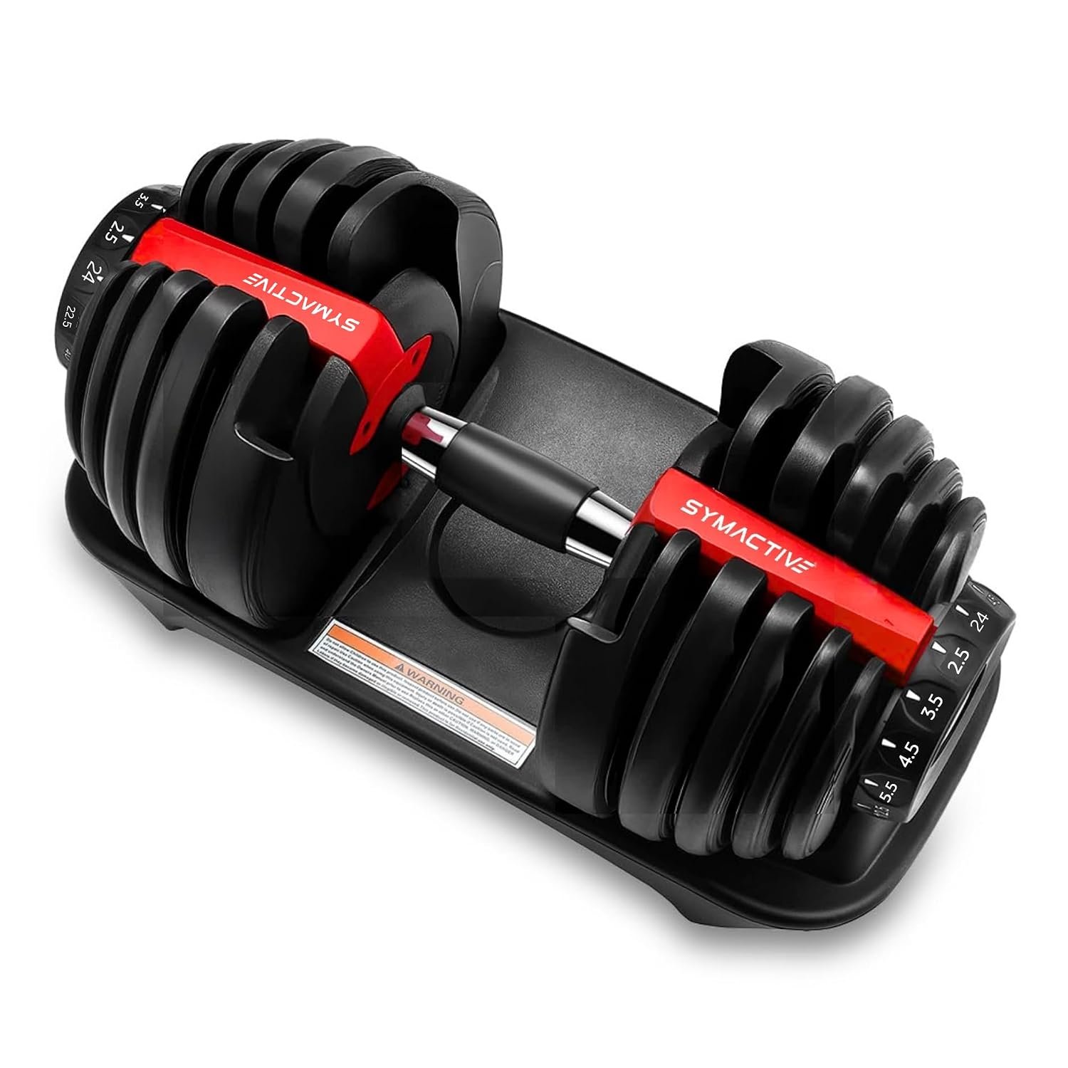 Symactive red adjustable dumbbell 2.5 to 24kg