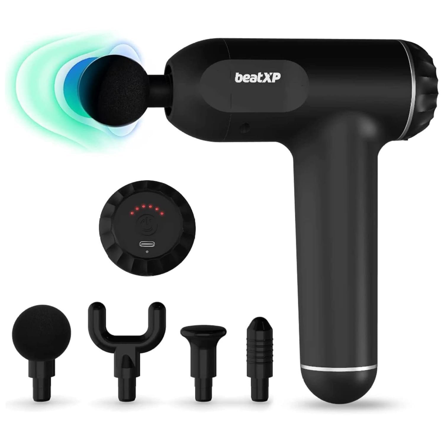 beatXP Bolt Go Jade Black percussion massage gun