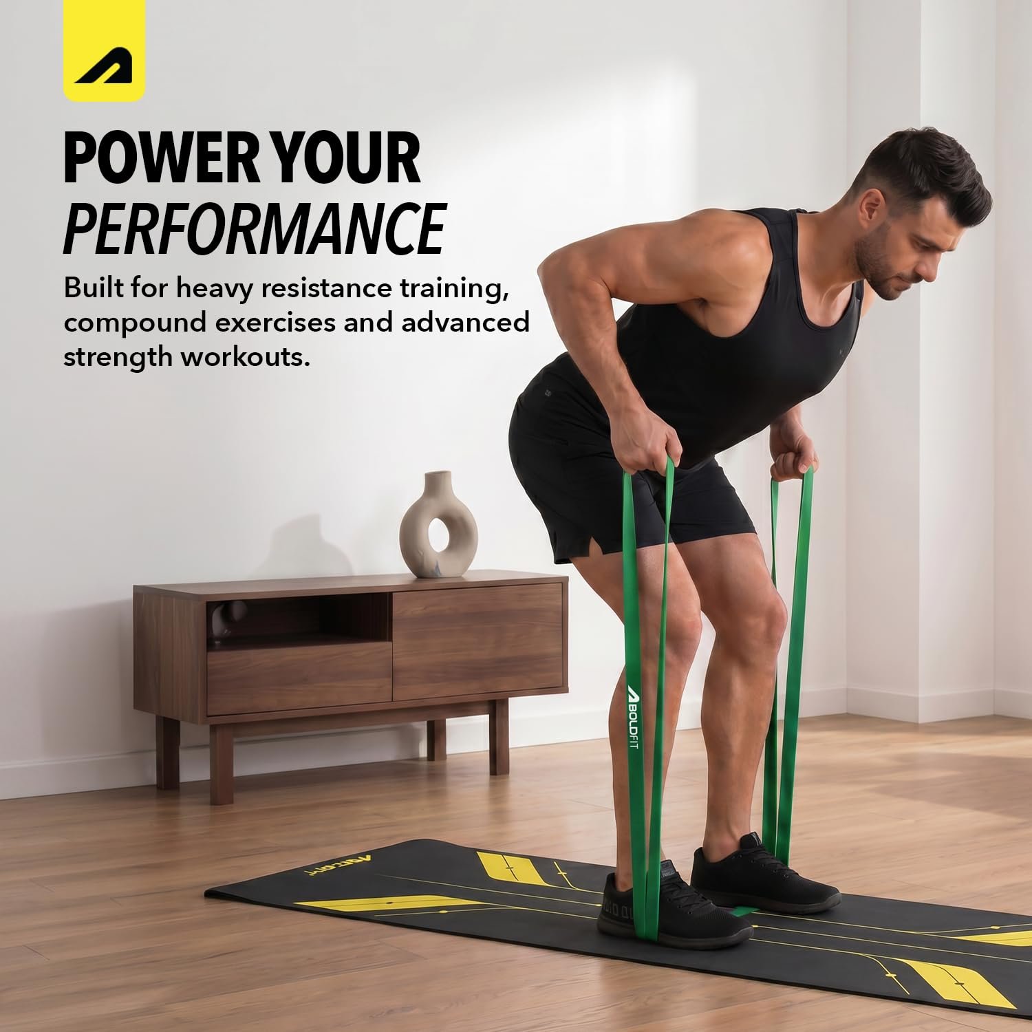 Boldfit green heavy resistance band 40 to 60kg