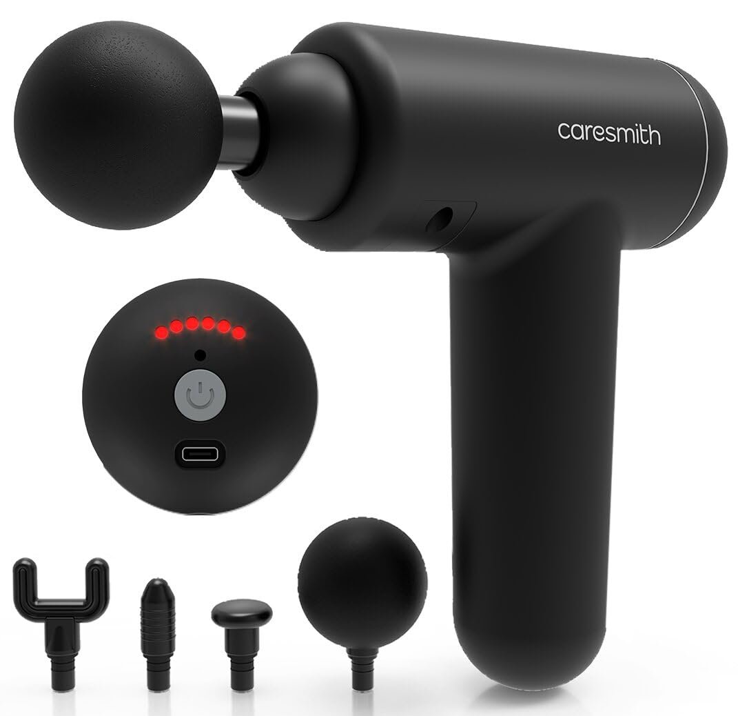 Caresmith Charge X black massage gun with touchscreen display