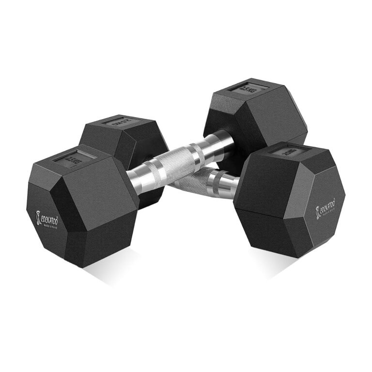 Cockatoo rubber coated hex dumbbells 2.5kg x 2