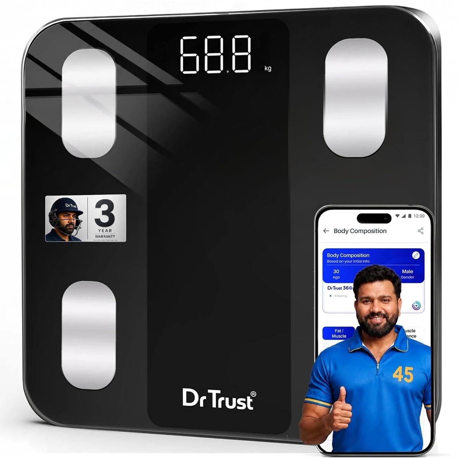 Dr Trust USA Legend black and grey smart body scale