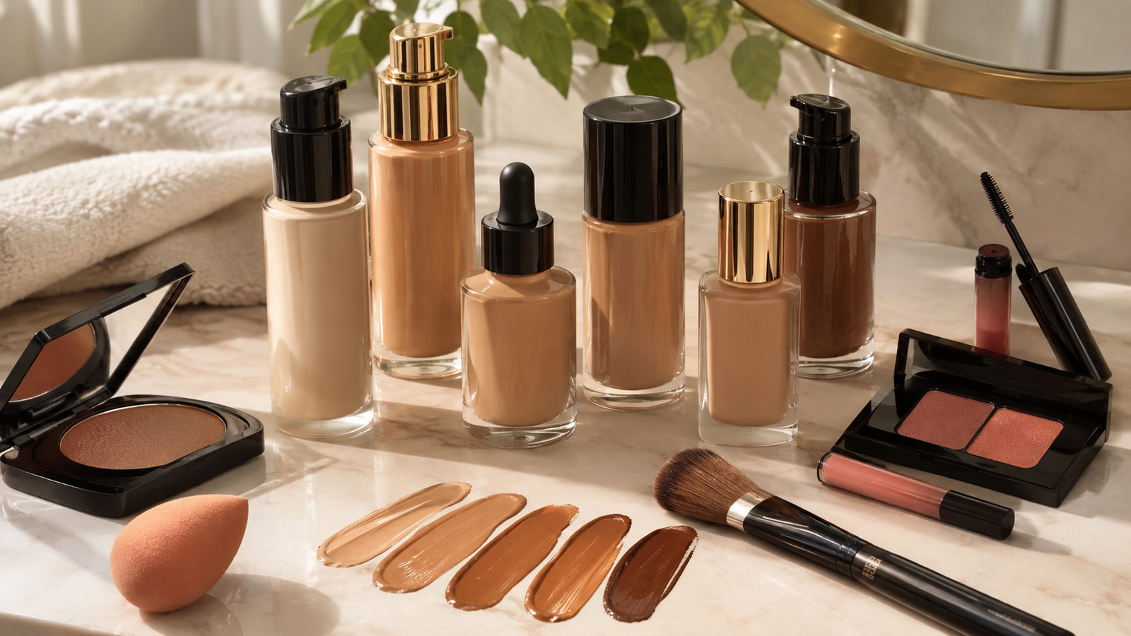 Foundation shades and makeup tools for choosing the right foundation