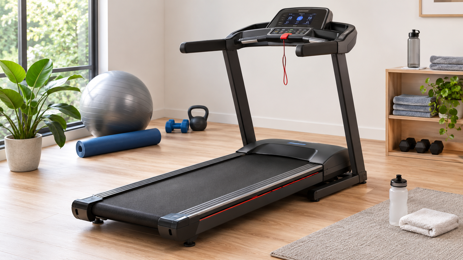 Unbranded a modern unbranded treadmill in a clean compact home-gym environment for how to choose treadmill