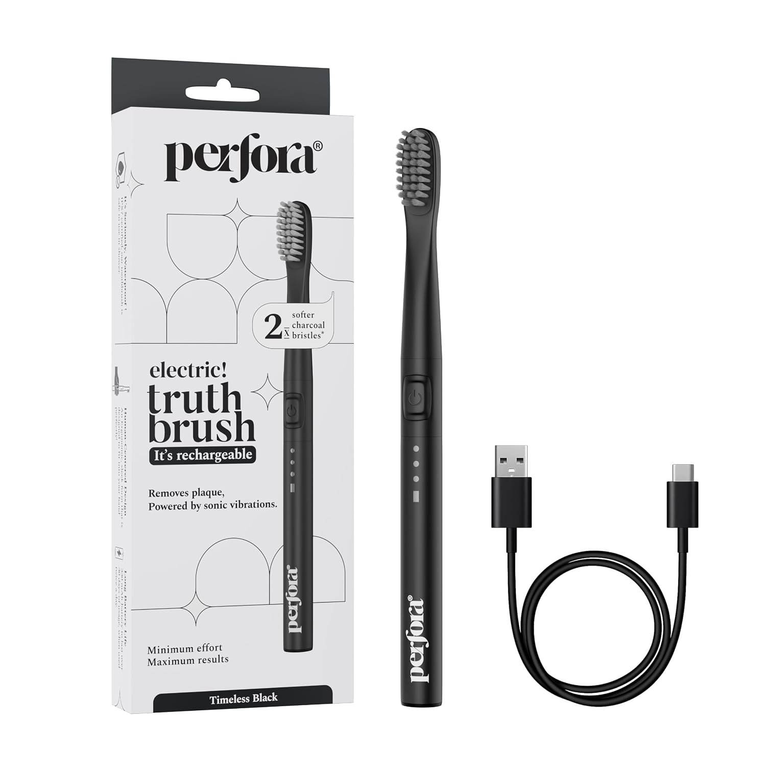Perfora Dark Night black electric toothbrush