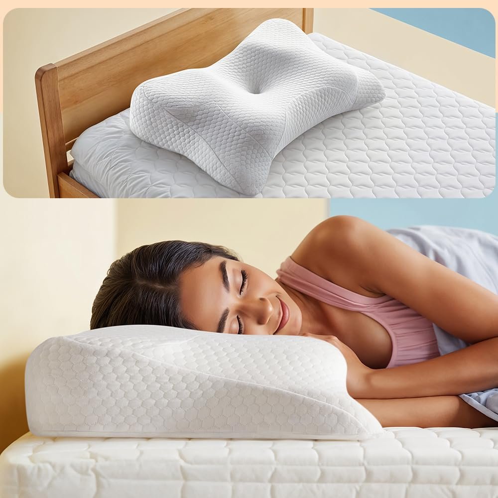 Sleepyhead Yawn white winged memory foam pillow