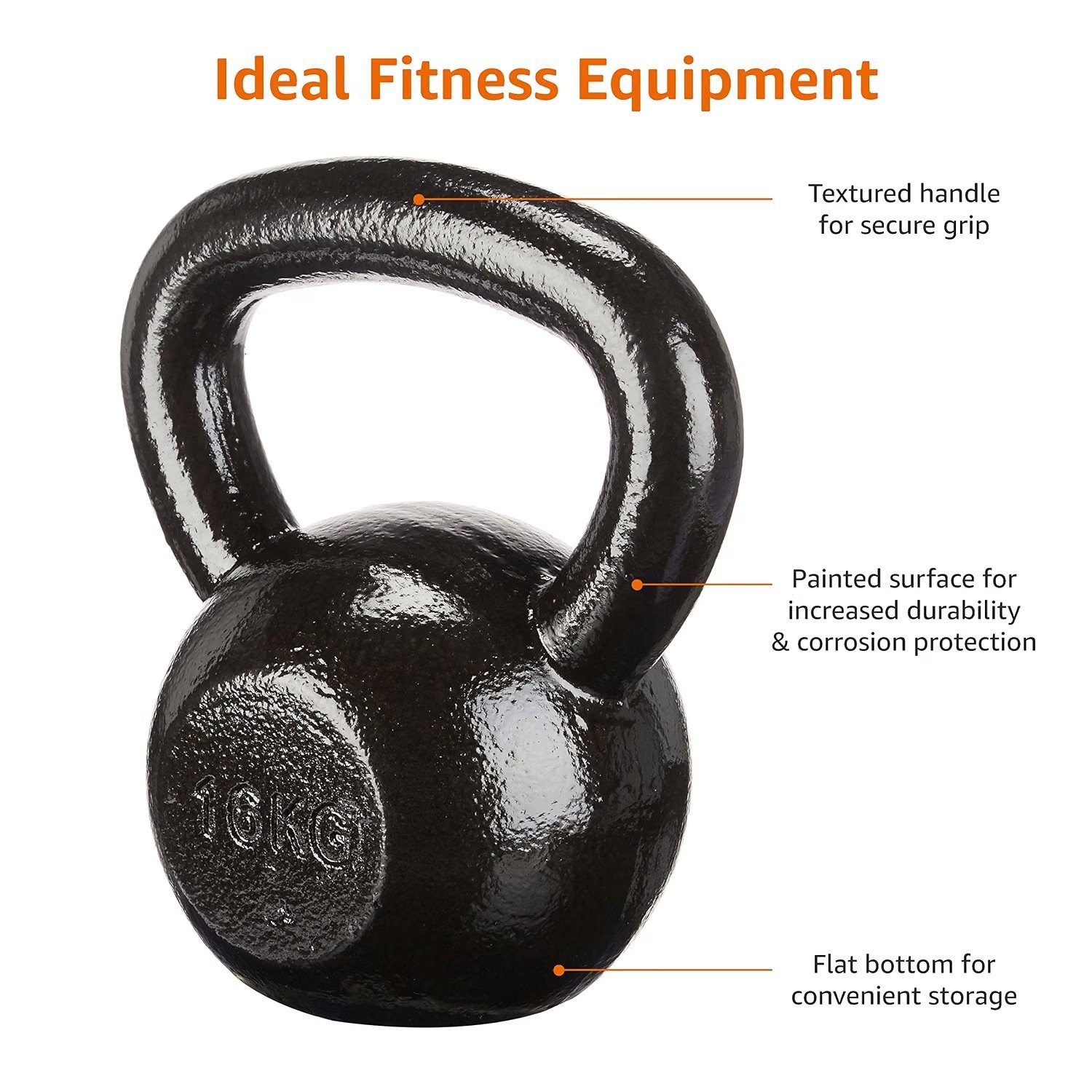 Amazon Basics Cast Iron Kettlebell 13.6kg Black