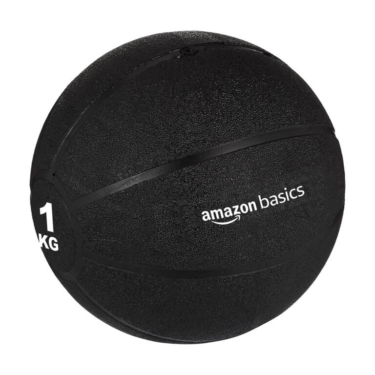 Amazon Basics Rubber Medicine Ball, 2 kg, Black product packaging