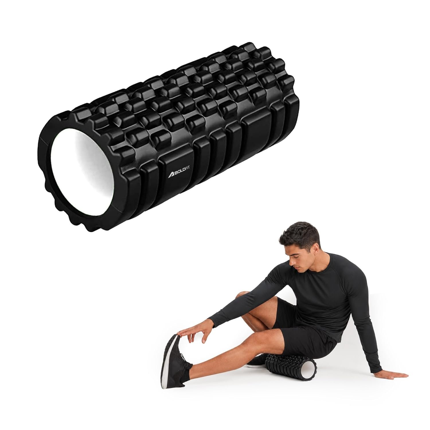 Boldfit Foam Roller Prime 33 cm black
