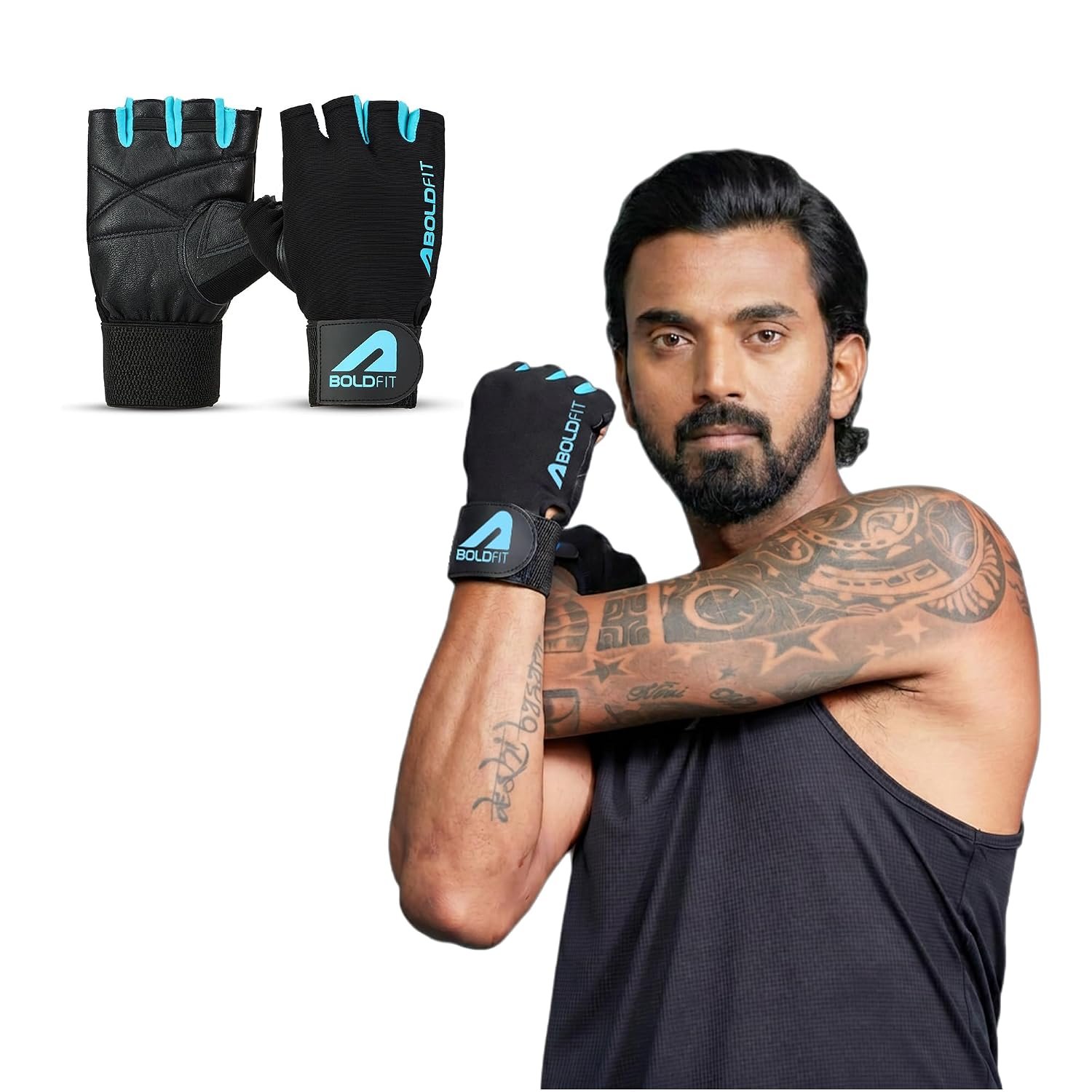 Boldfit Warrior Gym Gloves Black product image