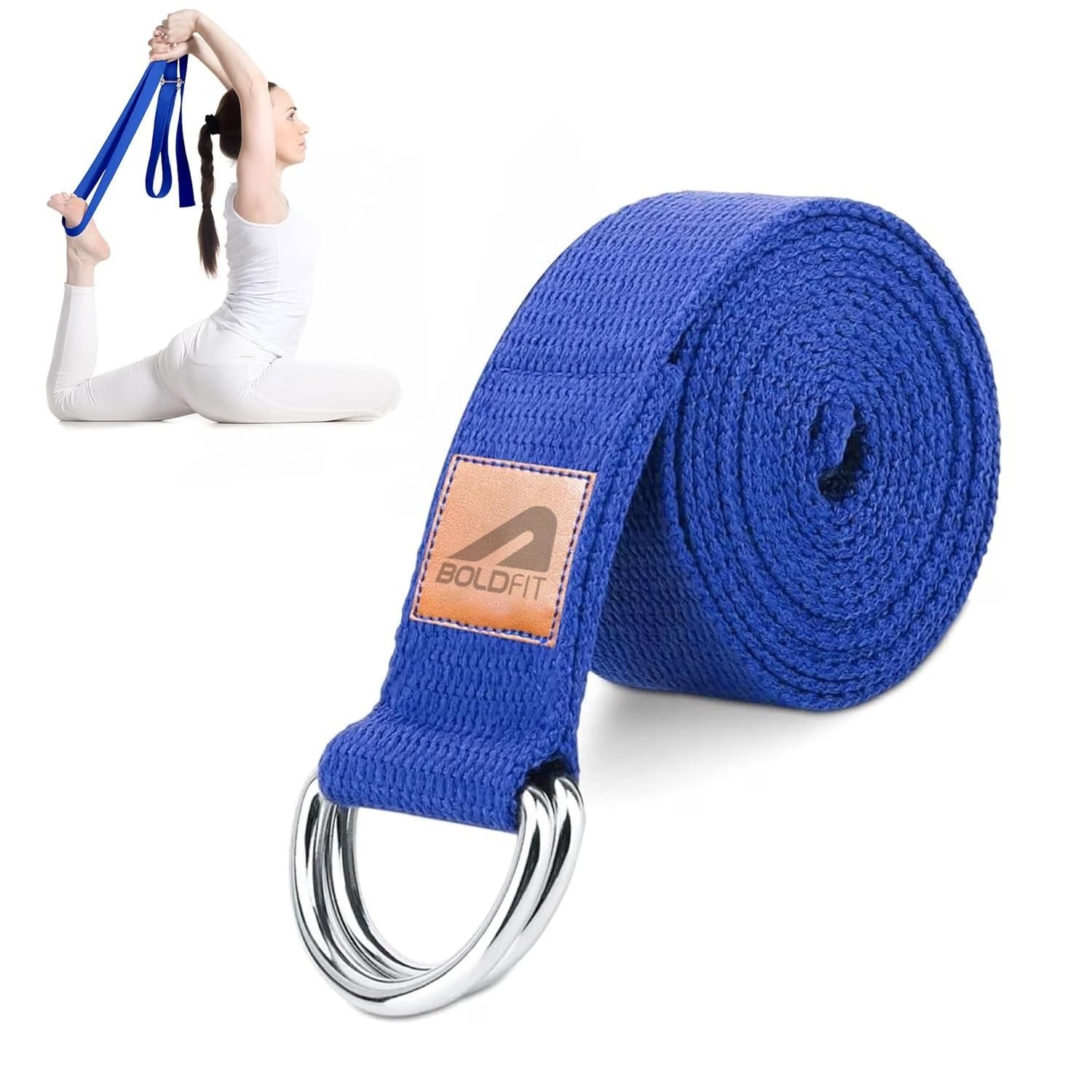 Boldfit Yoga Belt 6 Feet Blue