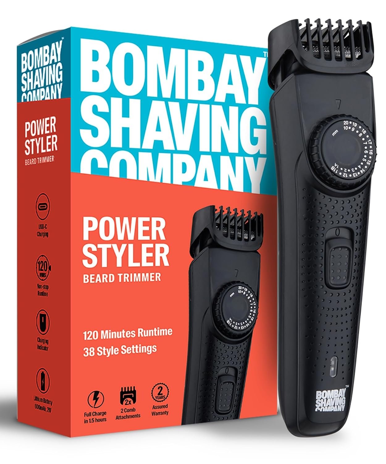 Bombay Shaving Company Beard Trimmer 120 Min Runtime 38 Settings product image