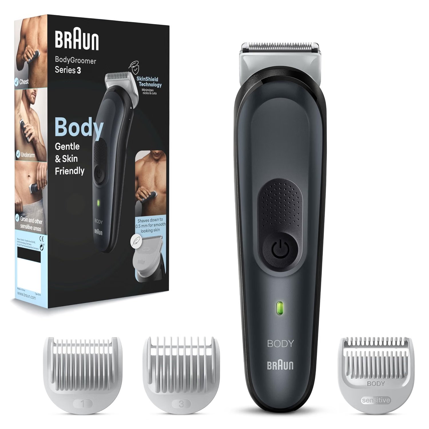 Braun Body Groomer 3 BG3340, Grey/Black product packaging