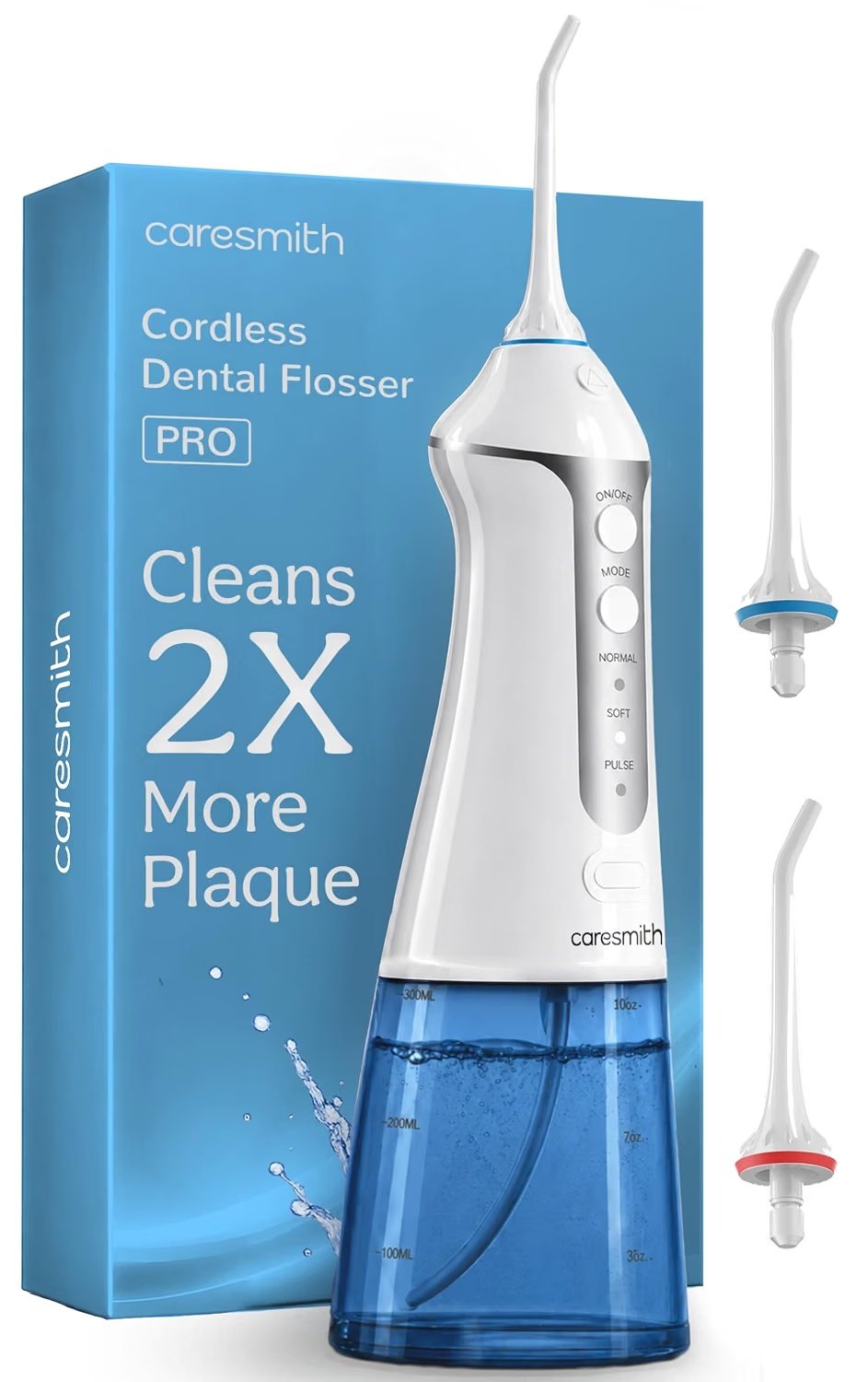 Caresmith Professional Cordless Water Flosser, 300 ml product packaging