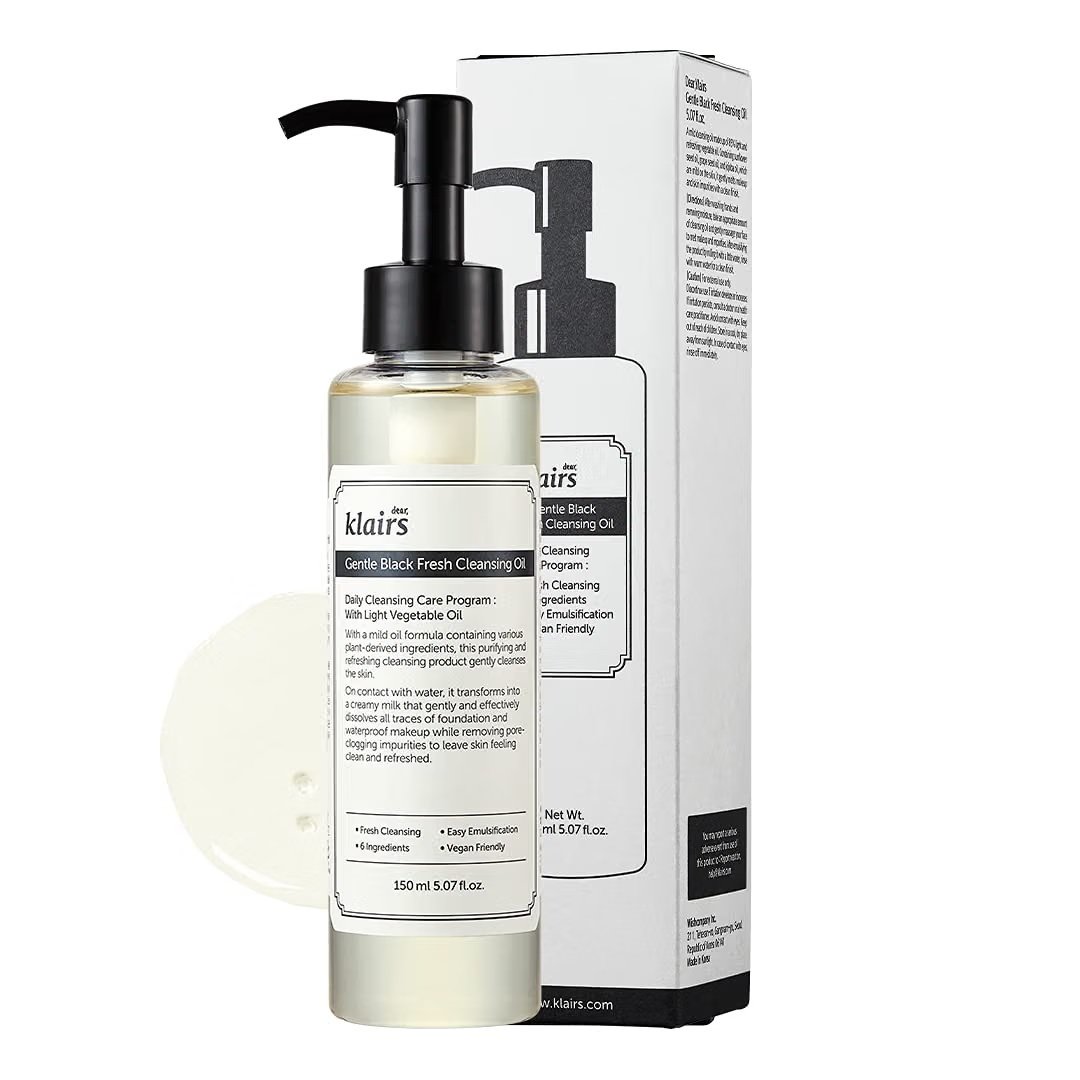 Dear Klairs Gentle Black Fresh Cleansing Oil product packaging