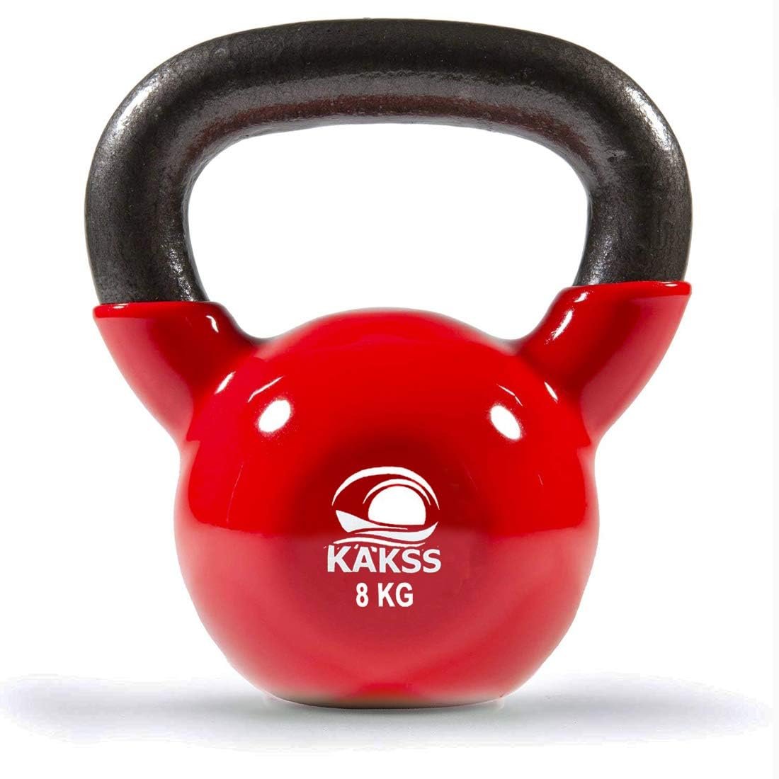 Kakss red 8kg vinyl coated kettlebell