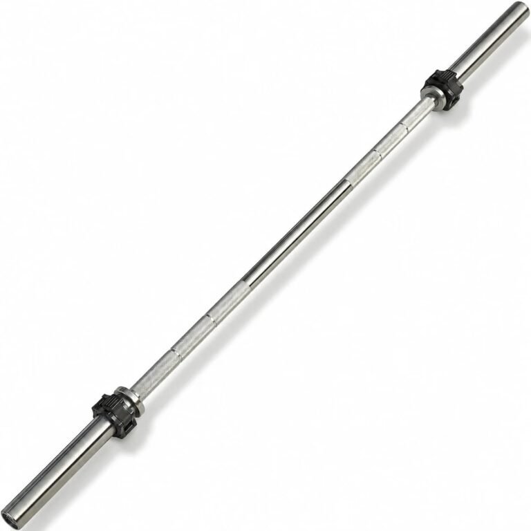 LEEWAY Gym Barbell Rod 6 Feet 28mm Solid Steel Chrome