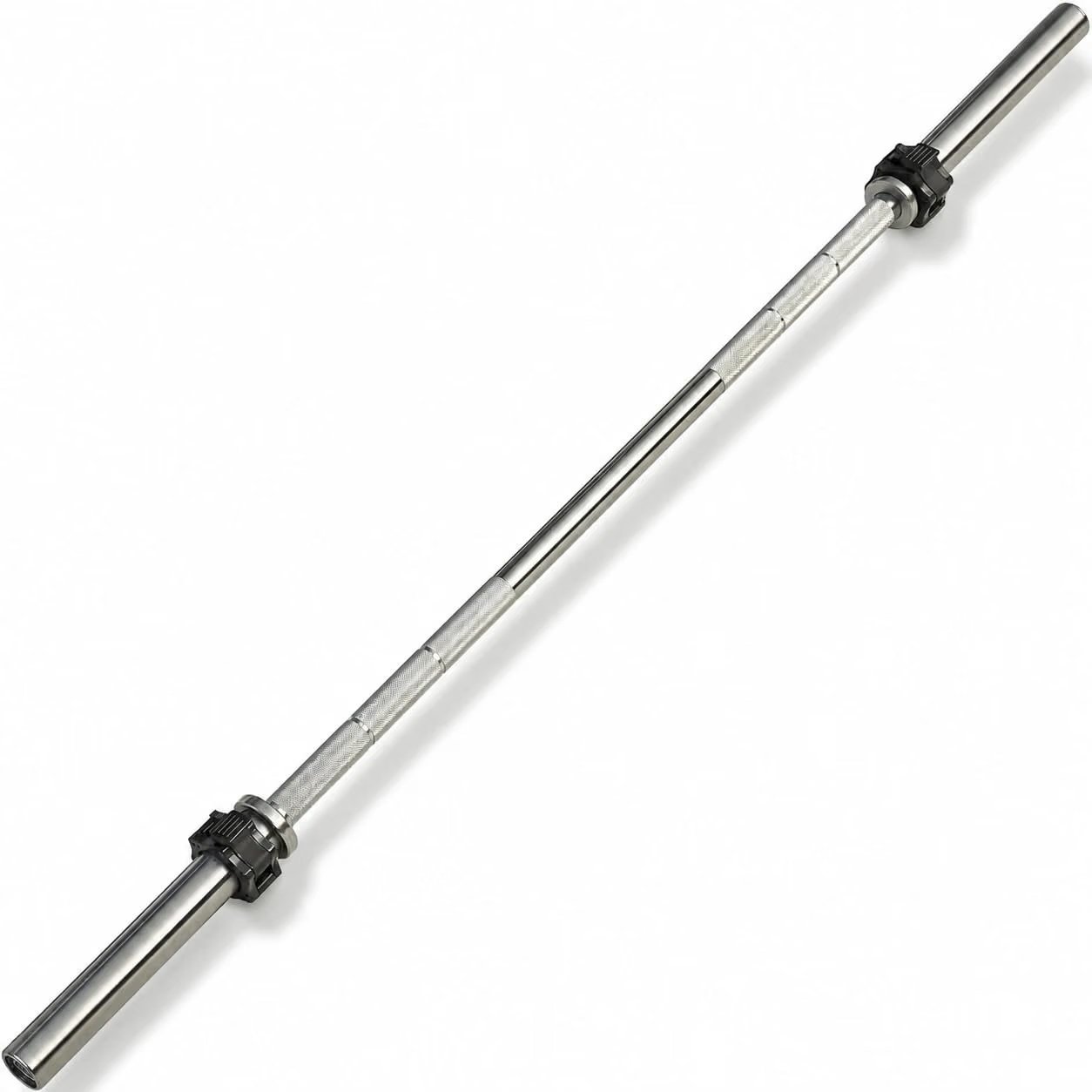 LEEWAY Gym Barbell Rod 6 Feet 28mm Solid Steel Chrome