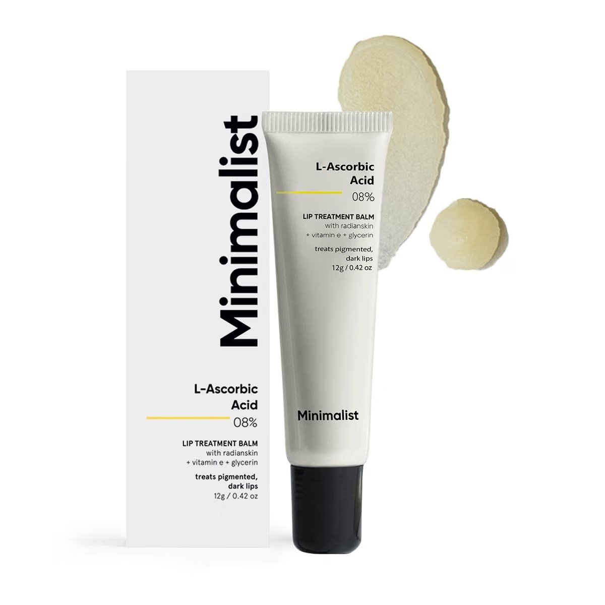 Minimalist 8% L-Ascorbic Acid Lip Treatment Balm product packaging