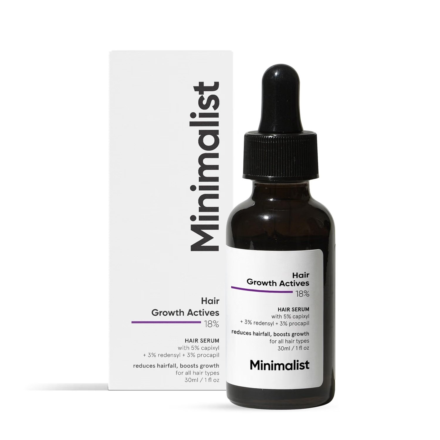 Minimalist Hair Growth Actives 18% Hair Serum product packaging