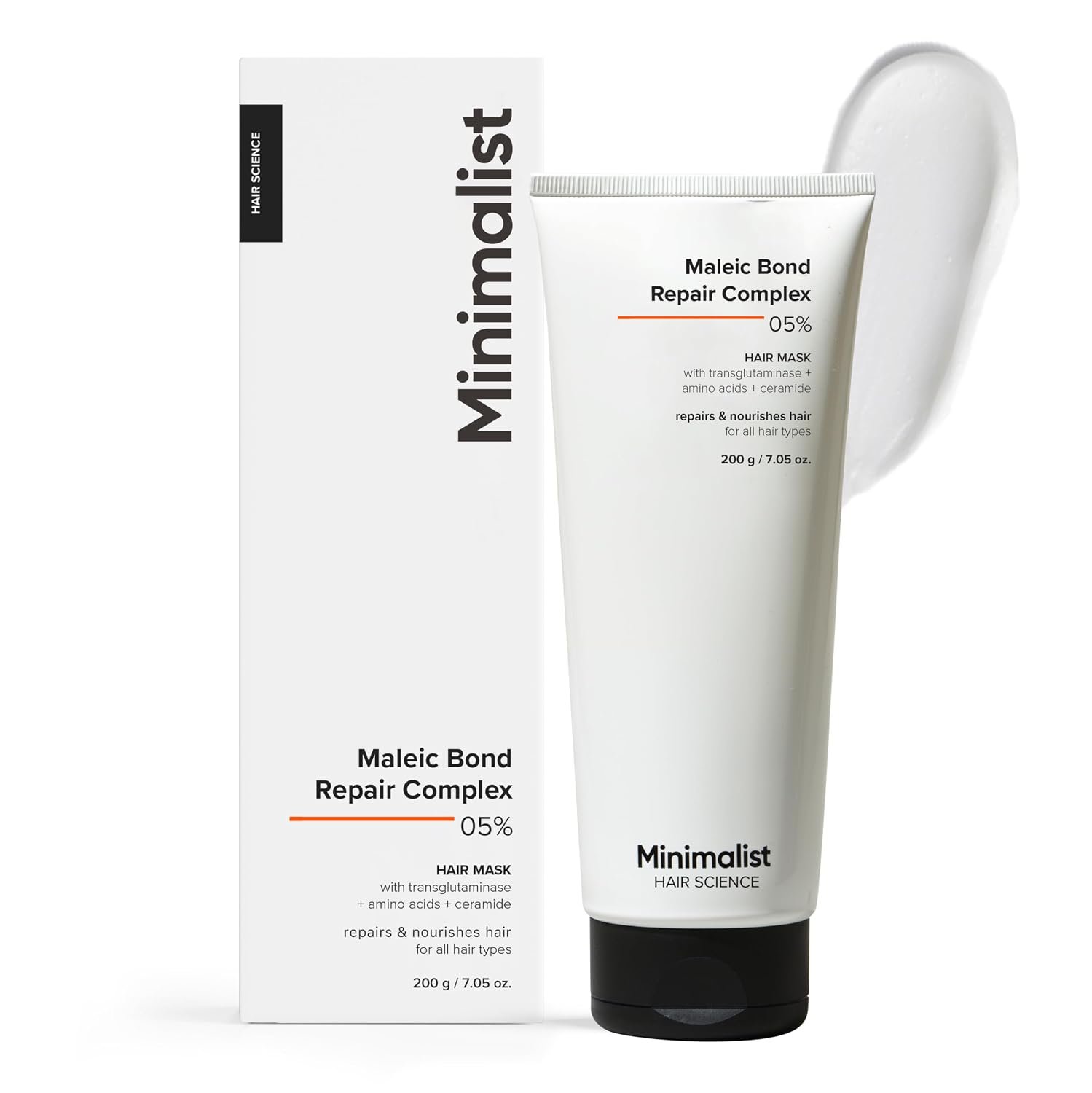 Minimalist Maleic Bond Repair Complex 5% Hair Mask 200g product packaging