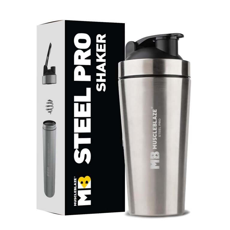 MuscleBlaze Stainless Steel Gym Shaker Black 700ml product image