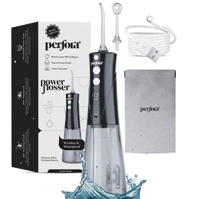 Perfora Power Dental Water Flosser 300 ml Black product packaging