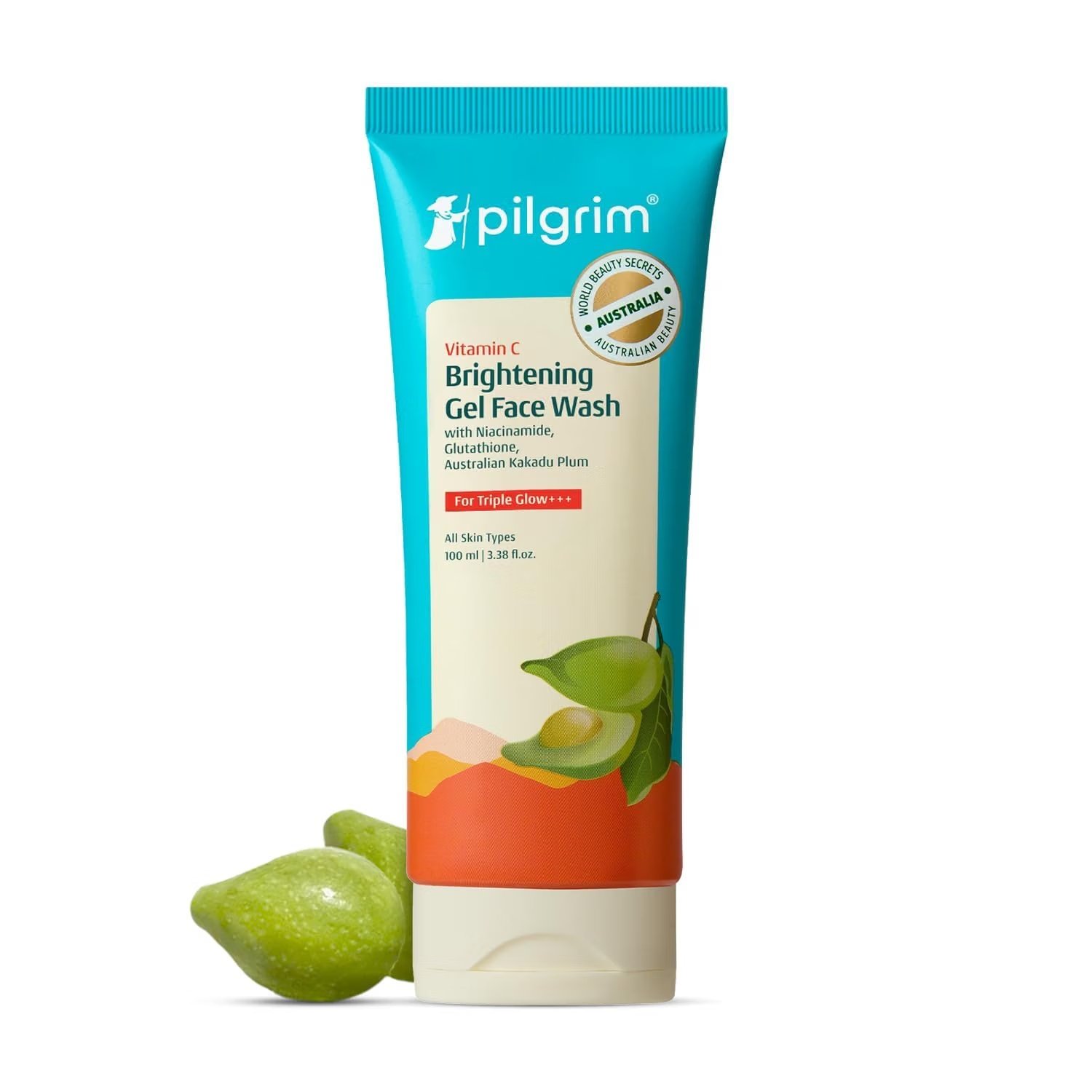 Pilgrim Vitamin C Brightening Gel Face Wash, 100 ml product packaging