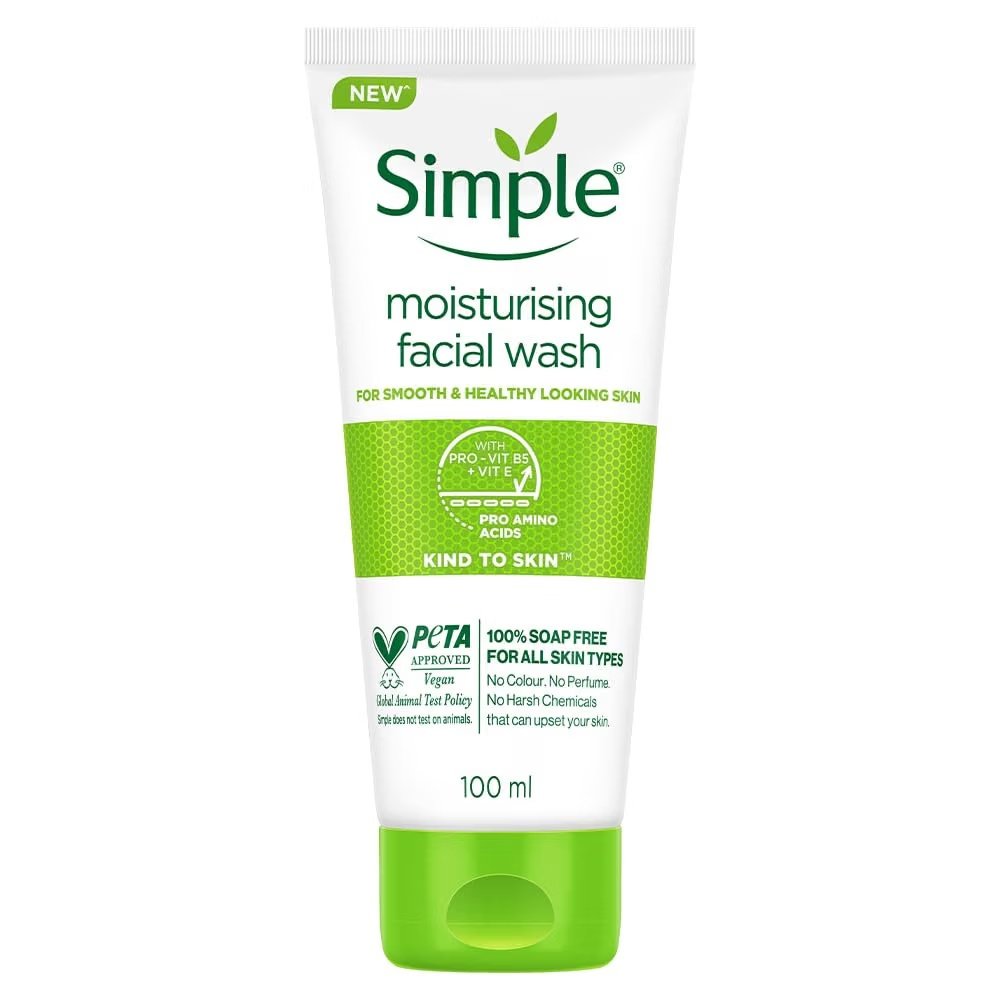 Simple Kind to Skin Moisturising Facial Wash, 100 ml product packaging
