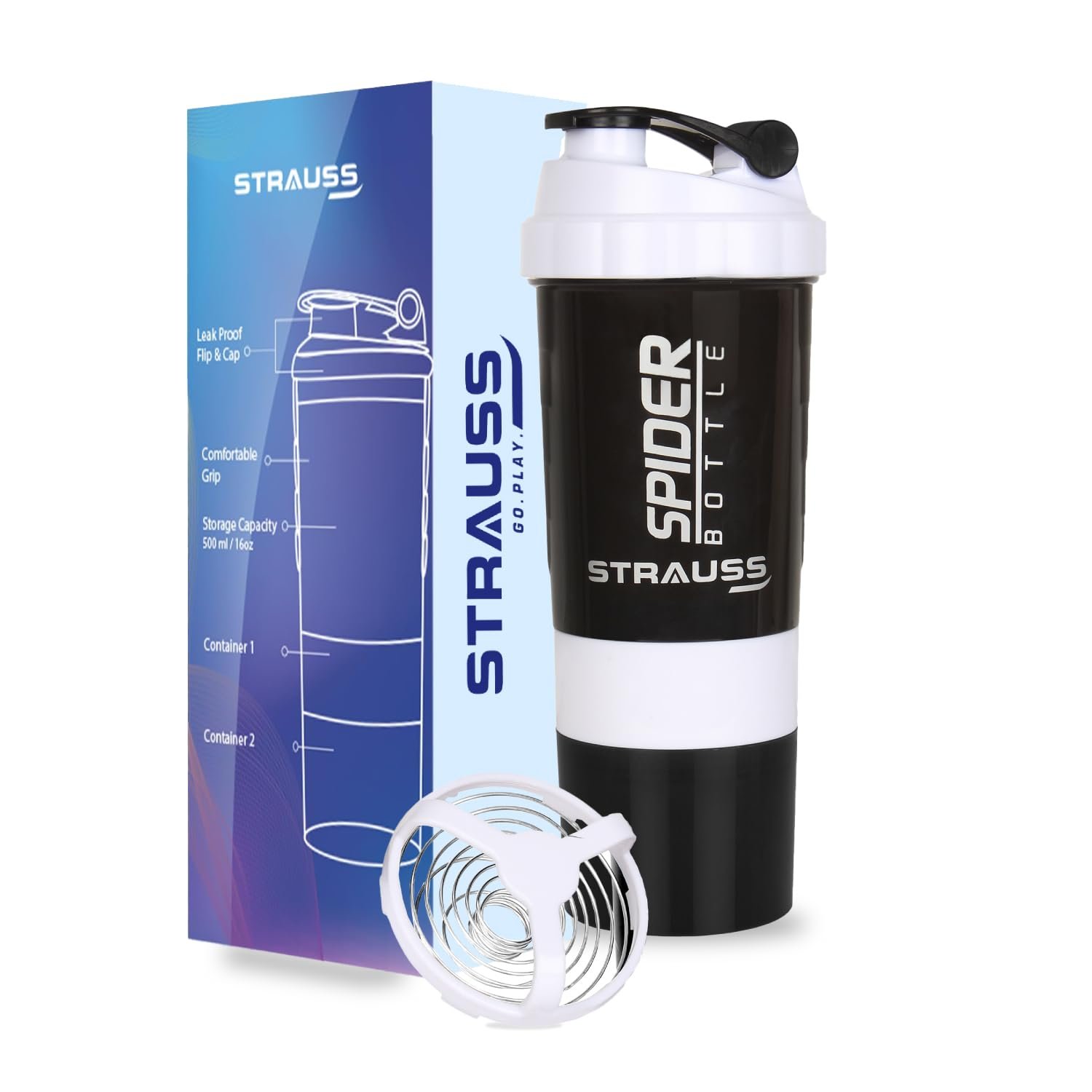 Strauss Spider Shaker Bottle Green 500ml product image