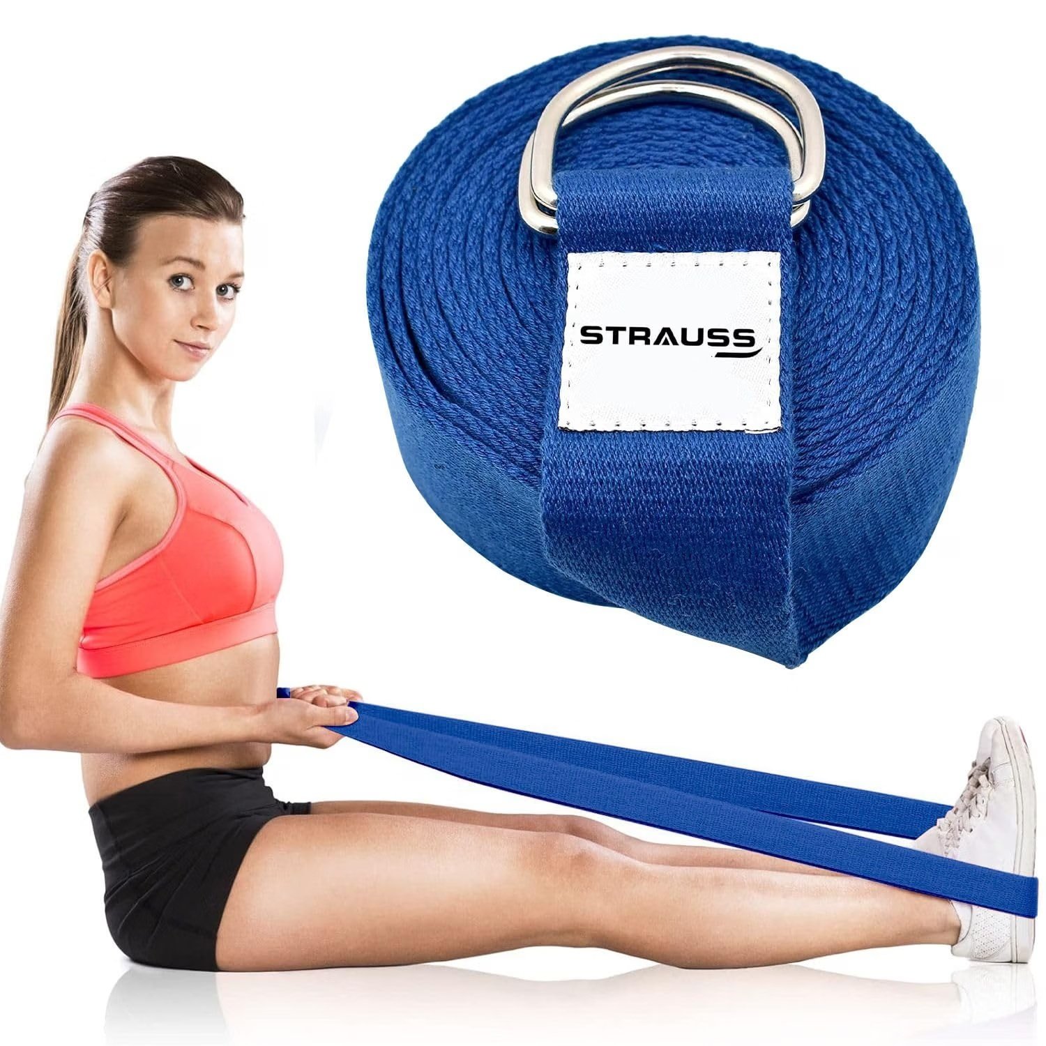 Strauss Yoga Strap 8 Feet Blue