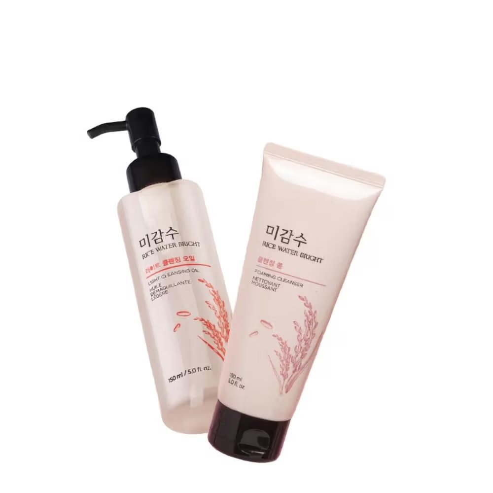 The Face Shop Rice Water Bright Double Cleanser Set, 150 ml + 150 ml product packaging