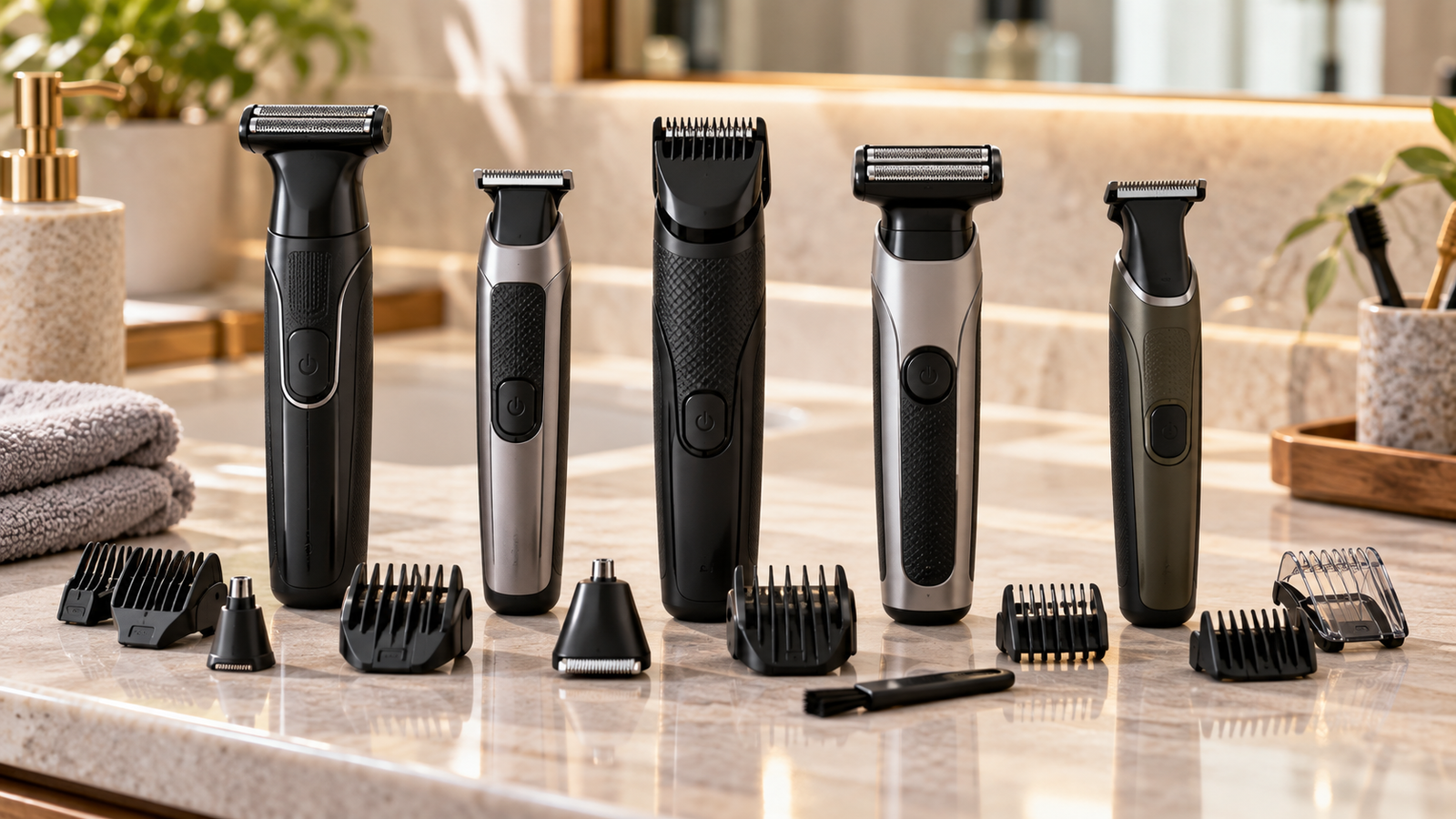 Five unbranded product formats arranged for a body groomers for at-home trimming in india buying-guide comparison