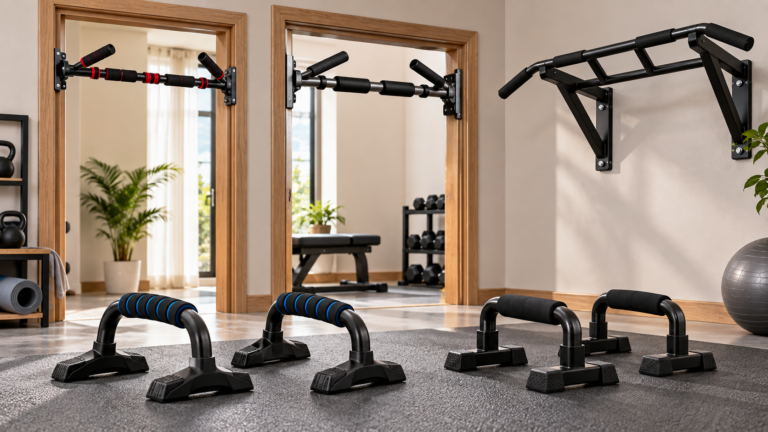 Five unbranded product formats arranged for a push-up bars and home bodyweight training tools in india buying-guide comparison