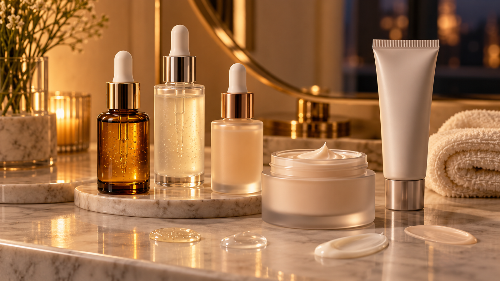 Five unbranded product formats arranged for a retinol and retinoid night products in india buying-guide comparison
