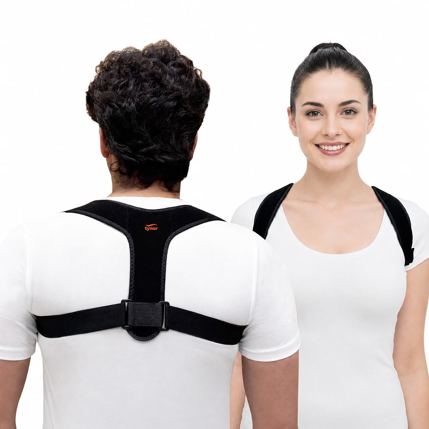 Tynor Posture Corrector Sleek, Universal, Black product packaging