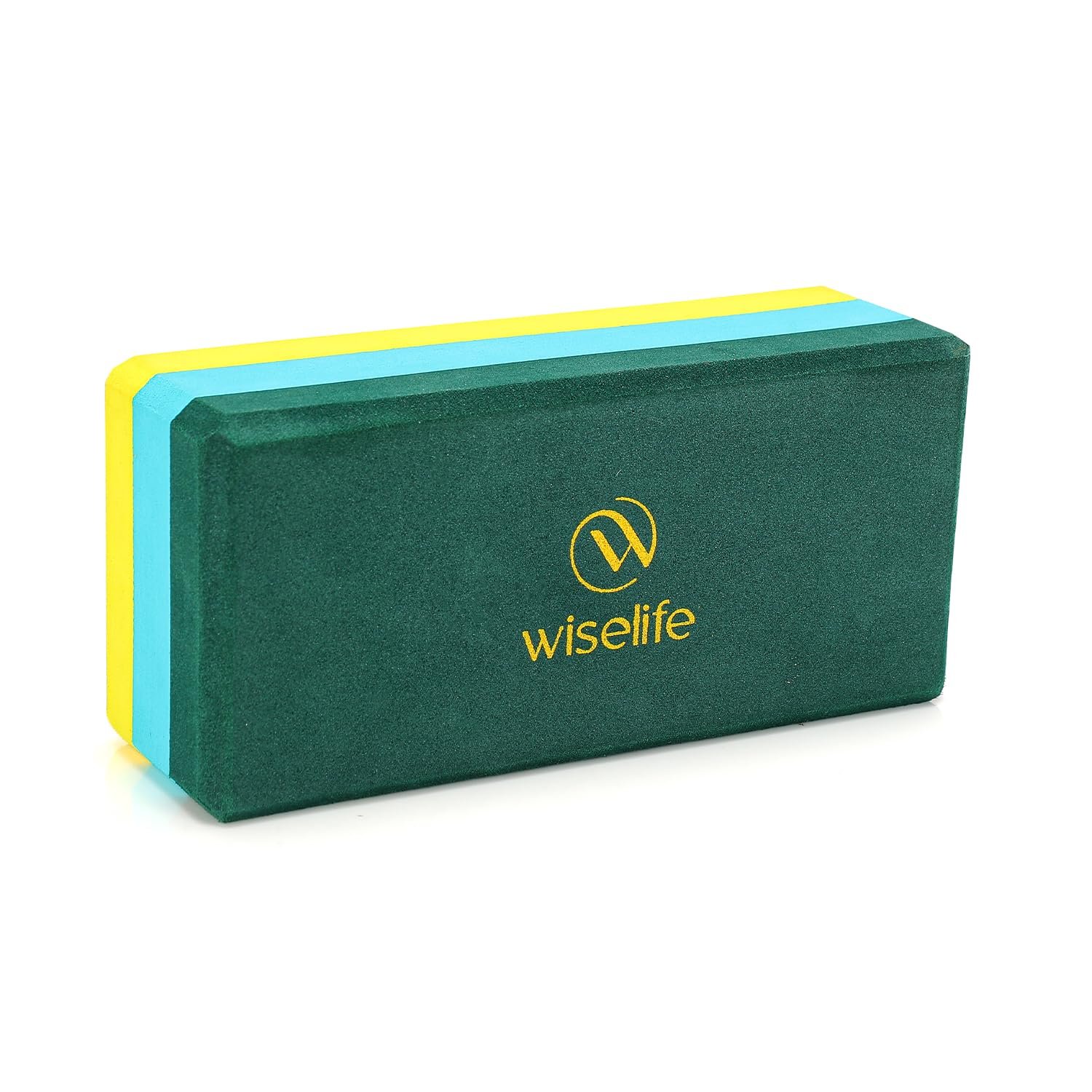 WiseLife Classic Yoga Block Regular Single Green Yellow product image