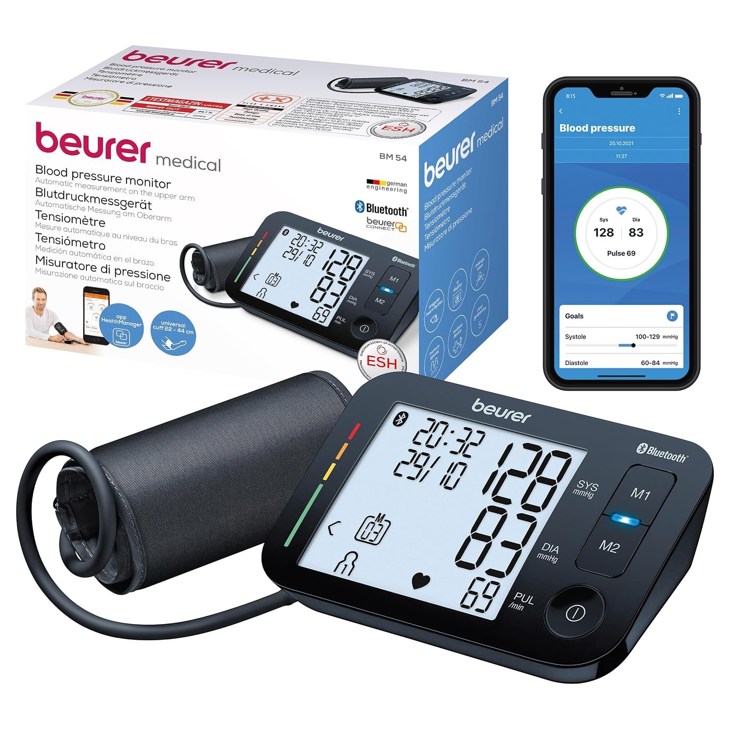 Beurer BM 54 Automatic Upper Arm Blood Pressure Monitor - product photograph showing the exact Amazon India variant