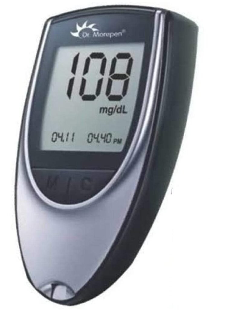 Official product photograph of Dr Morepen Gluco-One BG-03 Blood Glucose Monitor