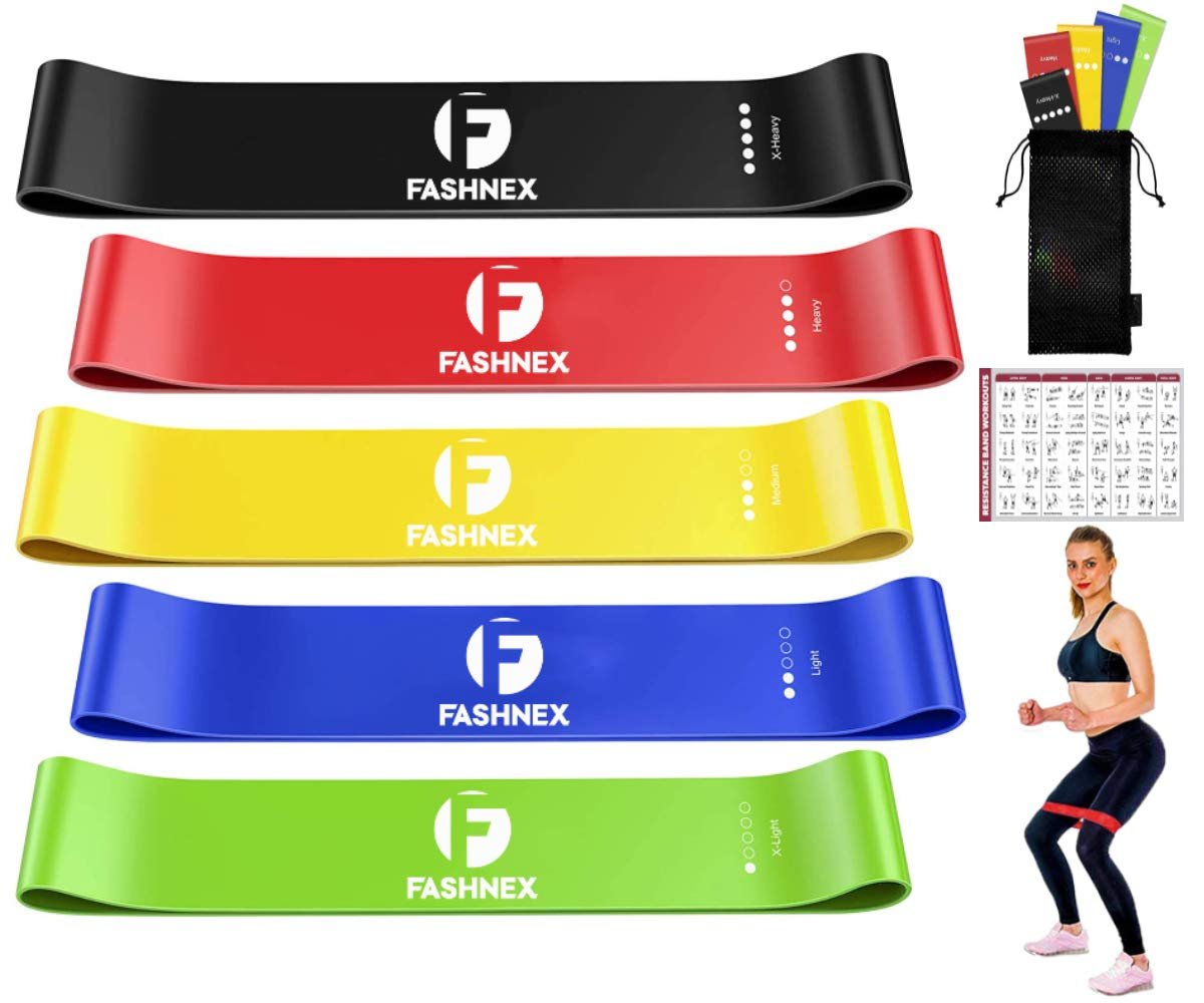 FASHNEX Resistance Loop Bands Set of 5 — product photo showing the listed model or variant