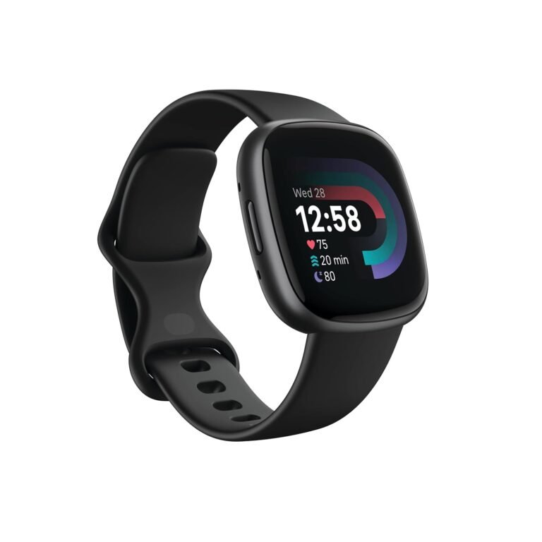 Official product photograph of Fitbit Versa 4 Smartwatch Black Graphite