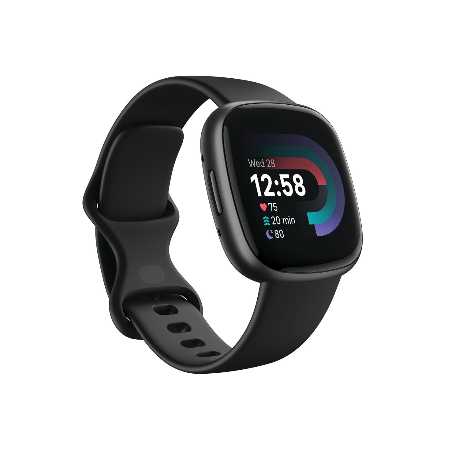 Official product photograph of Fitbit Versa 4 Smartwatch Black Graphite