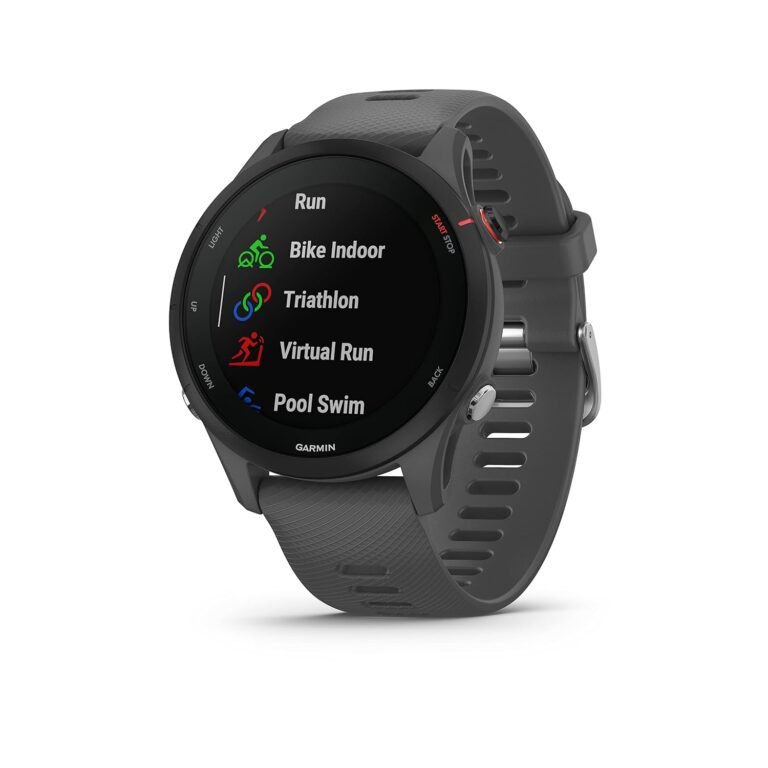 Official product photograph of Garmin Forerunner 255 GPS Running Watch Slate Grey