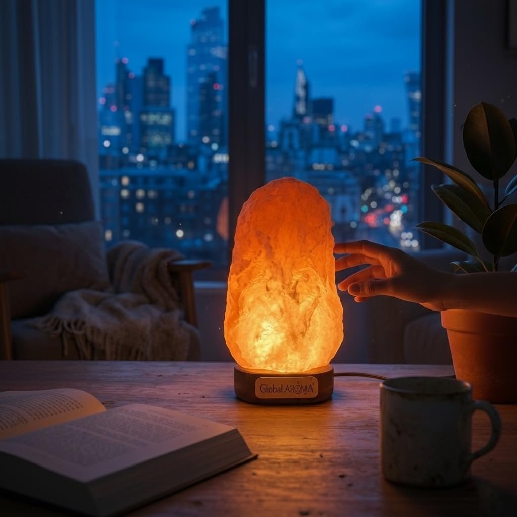 Official product photograph of Global Aroma Himalayan Salt Lamp 1-2kg