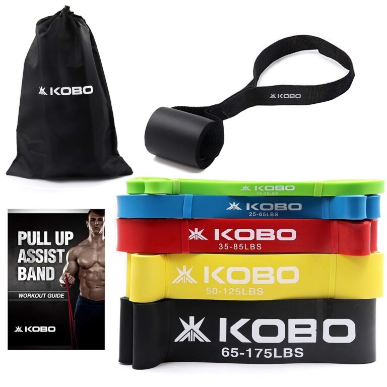 Official product photograph of KOBO Five Power Loop Resistance Bands with Door Anchor