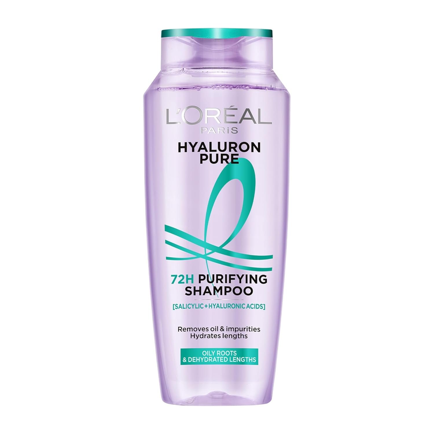 Official product photograph of L'Oreal Paris Hyaluron Pure 72H Purifying Shampoo 340ml