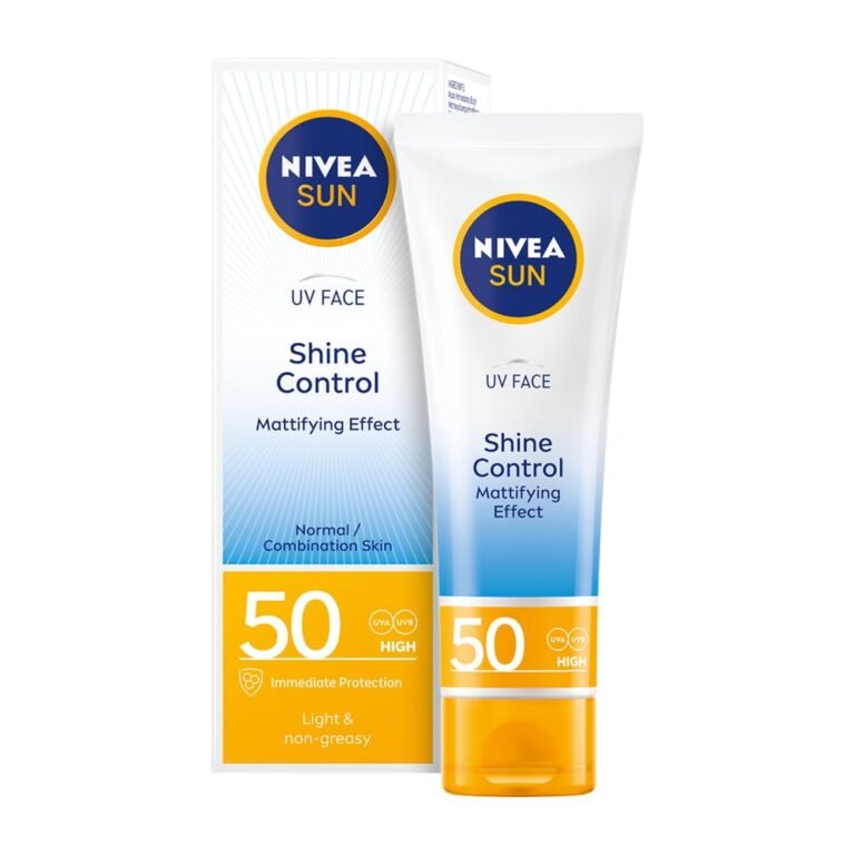 Official product photograph of NIVEA Sun UV Face Shine Control SPF 50 Cream 50ml