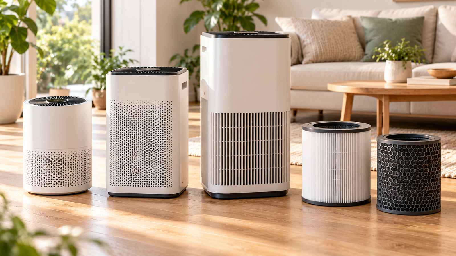 Five unbranded wellness product representations for honeywell air touch