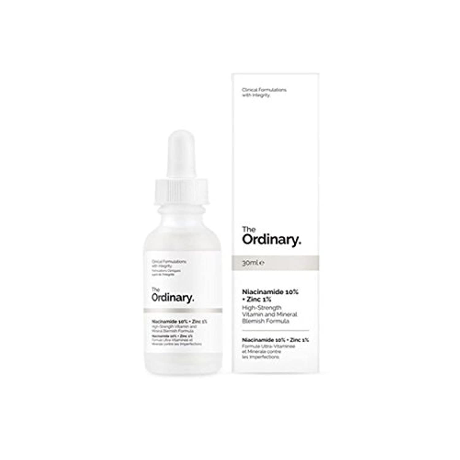 The Ordinary Niacinamide 10% + Zinc 1% Serum 30ml product packaging or device