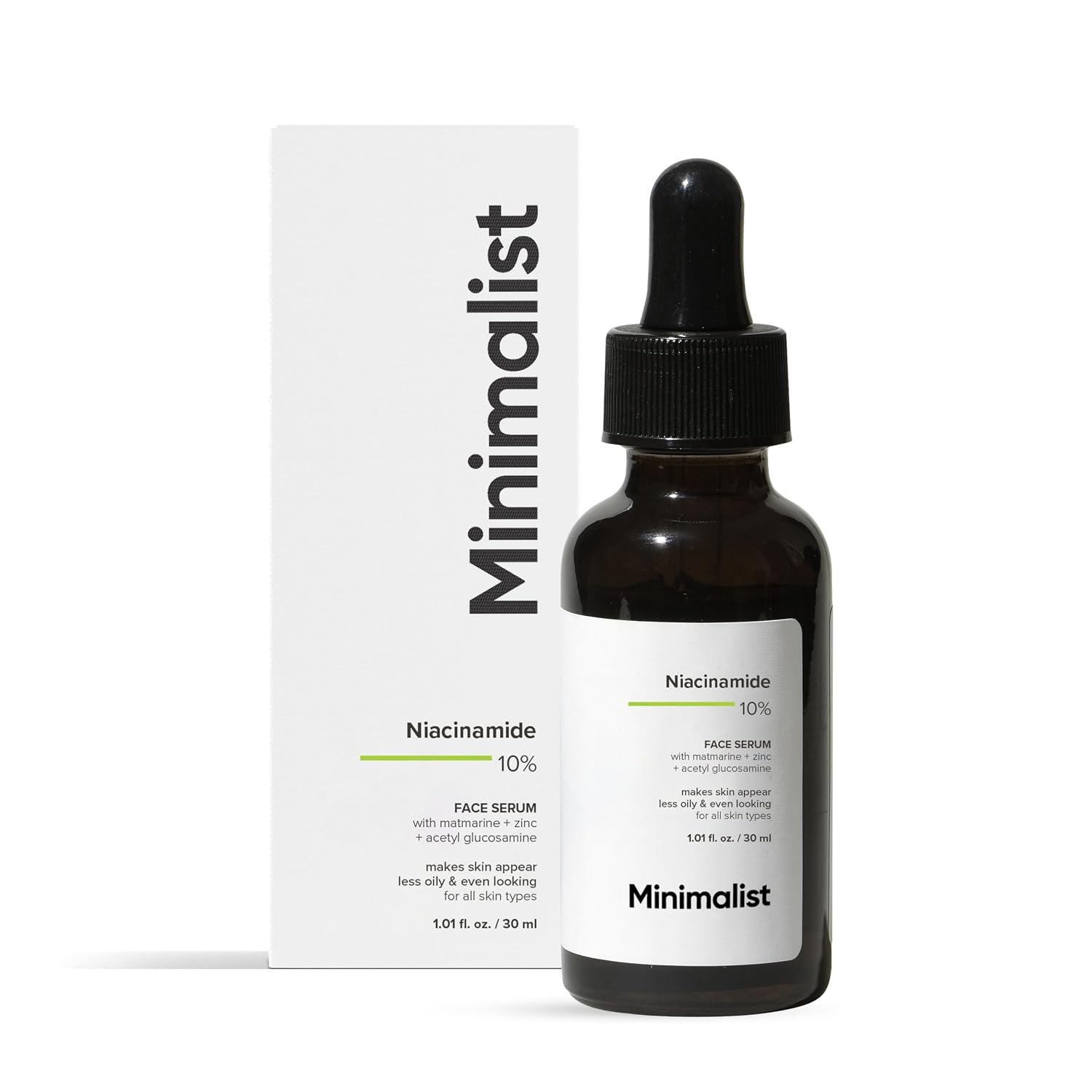 Minimalist 10% Niacinamide Face Serum with Zinc 30ml product packaging or device